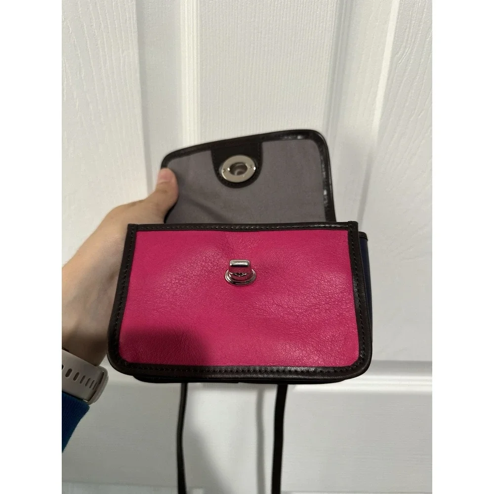 COACH Legacy Colorblock MINI Crossbody in SVFXM SV/Fuchsia Multicolor 48022
